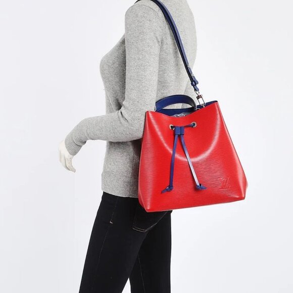 Louis Vuitton Coquelicot/Blue Epi Leather NeoNoe Bag - Picture 2 of 12